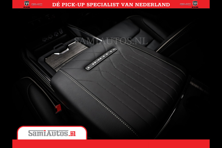 Dodge Ram 1500 Limited Night High Output 540HP 706Nm | Massage + Full Option | De Meest Luxe en Volle Pick-Up in zijn Klasse | Comfortabele Dubbele Cabine met Royale 5 Zitplaatsen | BPM vrij | Nu Leverbaar uit Voorraad | Voorraad Nr 2354 - 3380