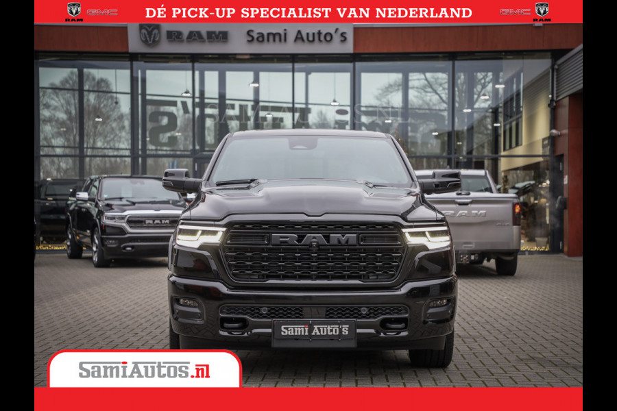 Dodge Ram 1500 Limited Night High Output 540HP 706Nm | Massage + Full Option | De Meest Luxe en Volle Pick-Up in zijn Klasse | Comfortabele Dubbele Cabine met Royale 5 Zitplaatsen | BPM vrij | Nu Leverbaar uit Voorraad | Voorraad Nr 2354 - 3380