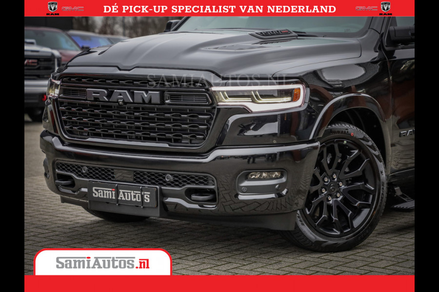 Dodge Ram 1500 Limited Night High Output 540HP 706Nm | Massage + Full Option | De Meest Luxe en Volle Pick-Up in zijn Klasse | Comfortabele Dubbele Cabine met Royale 5 Zitplaatsen | BPM vrij | Nu Leverbaar uit Voorraad | Voorraad Nr 2354 - 3380
