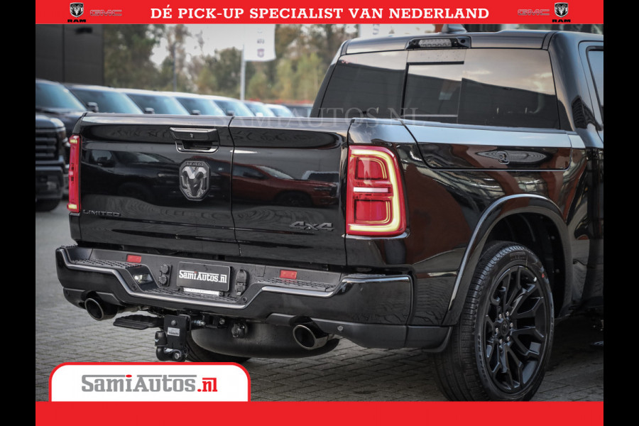 Dodge Ram 1500 Limited Night High Output 540HP 706Nm | Massage + Full Option | De Meest Luxe en Volle Pick-Up in zijn Klasse | Comfortabele Dubbele Cabine met Royale 5 Zitplaatsen | BPM vrij | Nu Leverbaar uit Voorraad | Voorraad Nr 2354 - 3380