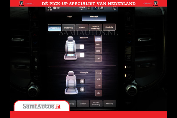 Dodge Ram 1500 1500 Limited Night High Output 540HP 706Nm | Massage + Full Option | De Meest Luxe en Volle Pick-Up in zijn Klasse | Comfortabele Dubbele Cabine met Royale 5 Zitplaatsen | BPM vrij | Nu Leverbaar uit Voorraad | Voorraad Nr 2351 - 7478