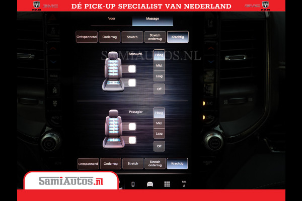 Dodge Ram 1500 1500 Limited Night High Output 540HP 706Nm | Massage + Full Option | De Meest Luxe en Volle Pick-Up in zijn Klasse | Comfortabele Dubbele Cabine met Royale 5 Zitplaatsen | BPM vrij | Nu Leverbaar uit Voorraad | Voorraad Nr 2351 - 7478