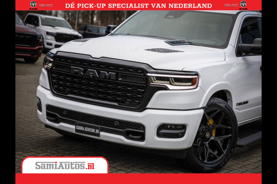 Dodge Ram 1500 1500 Limited Night High Output 540HP 706Nm | Massage + Full Option | De Meest Luxe en Volle Pick-Up in zijn Klasse | Comfortabele Dubbele Cabine met Royale 5 Zitplaatsen | BPM vrij | Nu Leverbaar uit Voorraad | Voorraad Nr 2351 - 7478