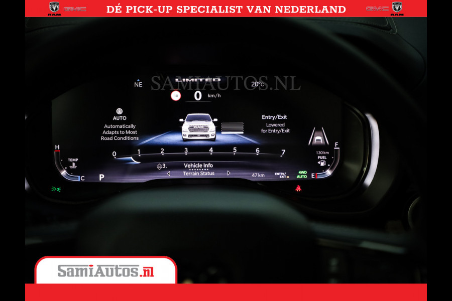 Dodge Ram 1500 1500 Limited Night High Output 540HP 706Nm | Massage + Full Option | De Meest Luxe en Volle Pick-Up in zijn Klasse | Comfortabele Dubbele Cabine met Royale 5 Zitplaatsen | BPM vrij | Nu Leverbaar uit Voorraad | Voorraad Nr 2351 - 7478