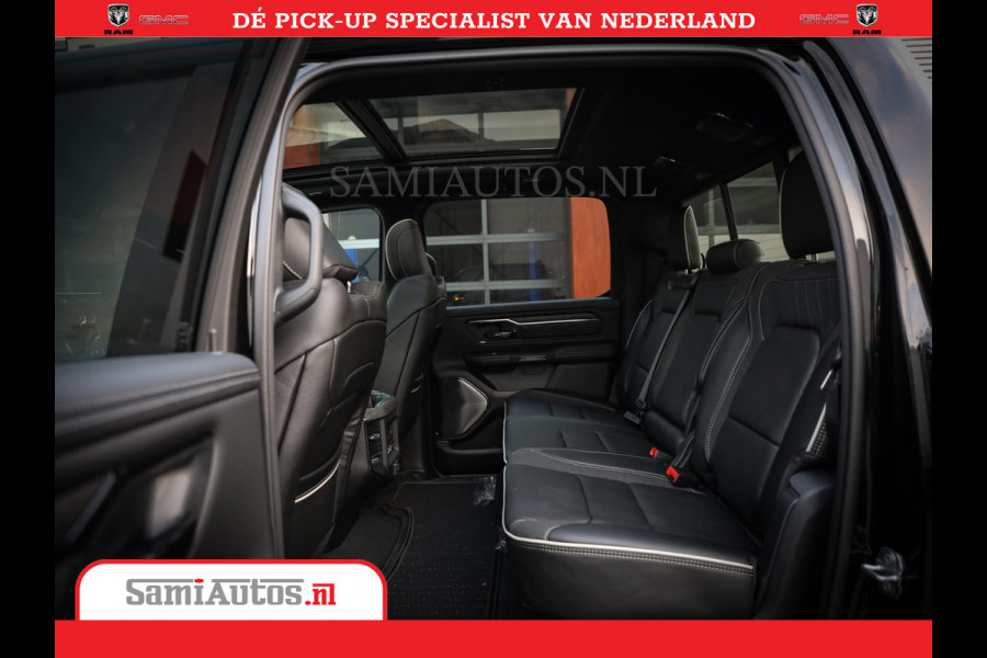 Dodge Ram 1500 1500 Limited Night High Output 540HP 706Nm | Massage + Full Option | De Meest Luxe en Volle Pick-Up in zijn Klasse | Comfortabele Dubbele Cabine met Royale 5 Zitplaatsen | BPM vrij | Nu Leverbaar uit Voorraad | Voorraad Nr 2351 - 7478