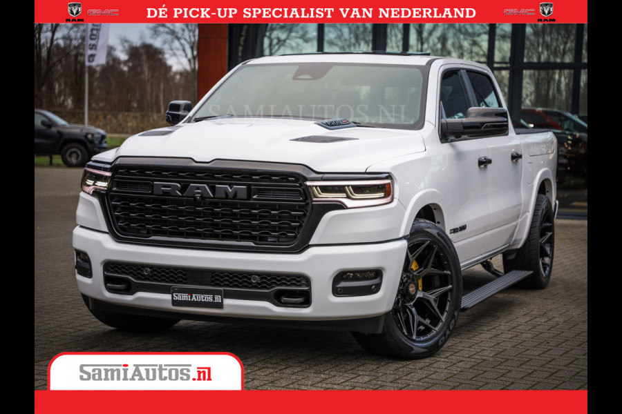 Dodge Ram 1500 1500 Limited Night High Output 540HP 706Nm | Massage + Full Option | De Meest Luxe en Volle Pick-Up in zijn Klasse | Comfortabele Dubbele Cabine met Royale 5 Zitplaatsen | BPM vrij | Nu Leverbaar uit Voorraad | Voorraad Nr 2351 - 7478