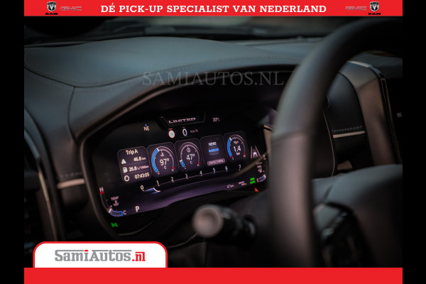 Dodge Ram 1500 1500 Limited Night High Output 540HP 706Nm | Massage + Full Option | De Meest Luxe en Volle Pick-Up in zijn Klasse | Comfortabele Dubbele Cabine met Royale 5 Zitplaatsen | BPM vrij | Nu Leverbaar uit Voorraad | Voorraad Nr 2351 - 7478
