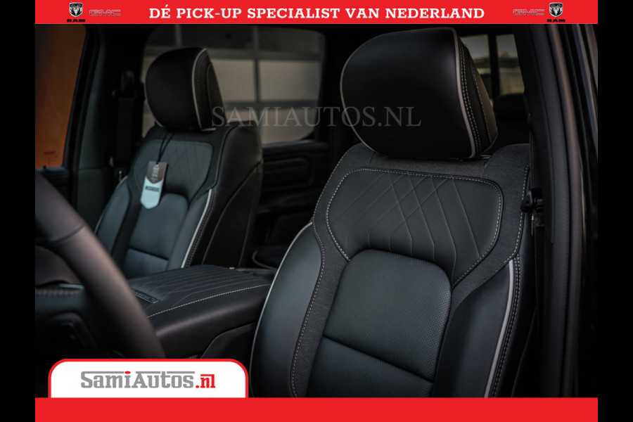 Dodge Ram 1500 1500 Limited Night High Output 540HP 706Nm | Massage + Full Option | De Meest Luxe en Volle Pick-Up in zijn Klasse | Comfortabele Dubbele Cabine met Royale 5 Zitplaatsen | BPM vrij | Nu Leverbaar uit Voorraad | Voorraad Nr 2351 - 7478