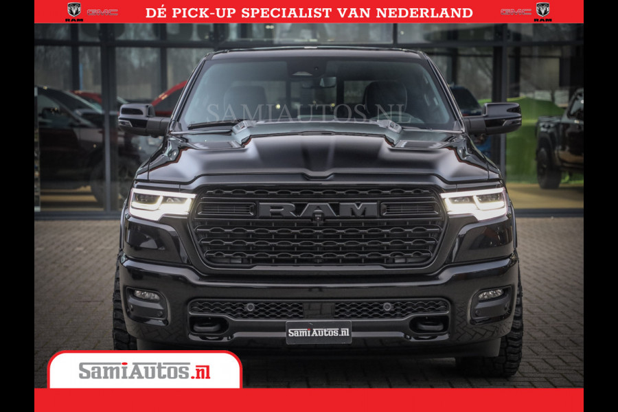 Dodge Ram 1500 Limited Night High Output 540HP 706Nm | Massage + Full Option | De Meest Luxe en Volle Pick-Up in zijn Klasse | Comfortabele Dubbele Cabine met Royale 5 Zitplaatsen | BPM vrij | Nu Leverbaar uit Voorraad | Voorraad Nr 2356 - 0990