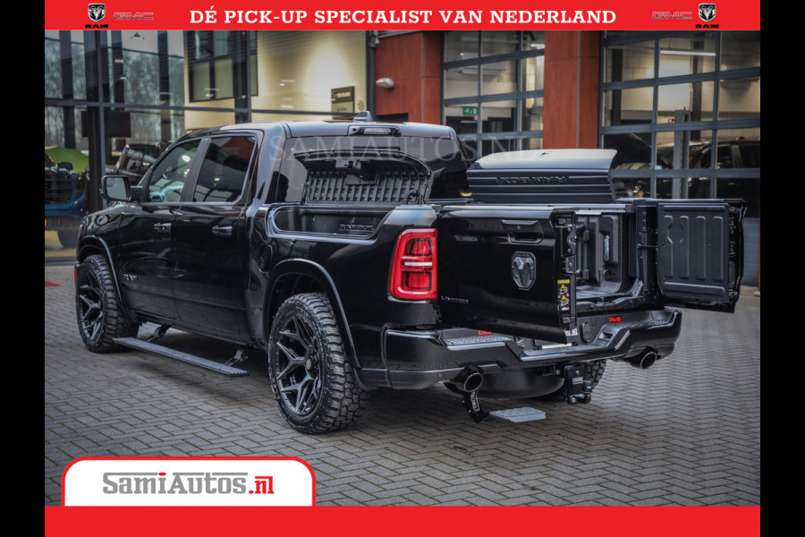 Dodge Ram 1500 Limited Night High Output 540HP 706Nm | Massage + Full Option | De Meest Luxe en Volle Pick-Up in zijn Klasse | Comfortabele Dubbele Cabine met Royale 5 Zitplaatsen | BPM vrij | Nu Leverbaar uit Voorraad | Voorraad Nr 2356 - 0990