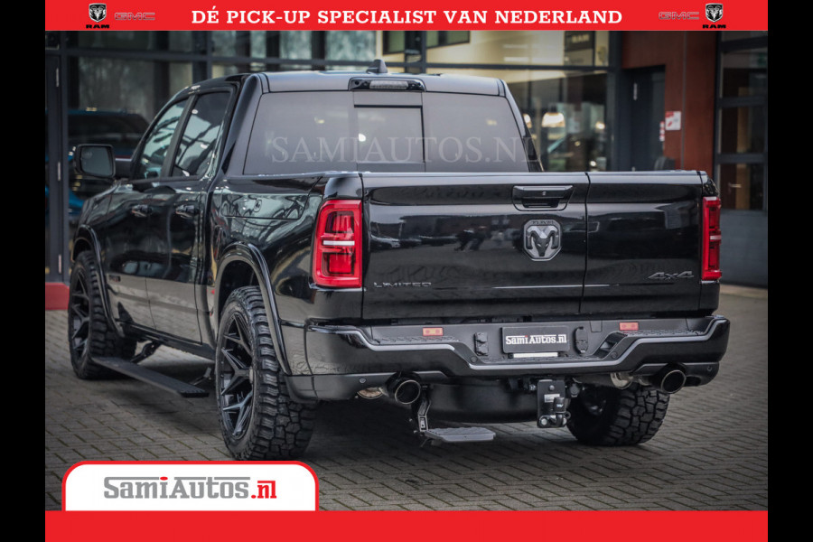 Dodge Ram 1500 Limited Night High Output 540HP 706Nm | Massage + Full Option | De Meest Luxe en Volle Pick-Up in zijn Klasse | Comfortabele Dubbele Cabine met Royale 5 Zitplaatsen | BPM vrij | Nu Leverbaar uit Voorraad | Voorraad Nr 2356 - 0990