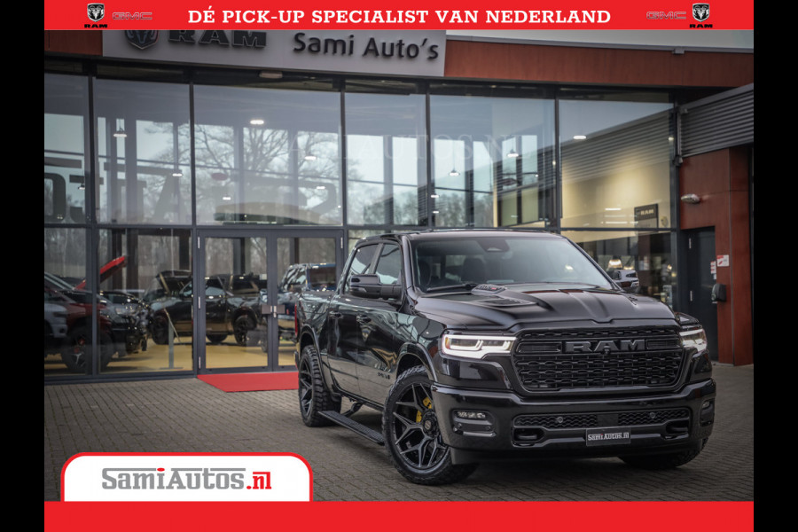 Dodge Ram 1500 Limited Night High Output 540HP 706Nm | Massage + Full Option | De Meest Luxe en Volle Pick-Up in zijn Klasse | Comfortabele Dubbele Cabine met Royale 5 Zitplaatsen | BPM vrij | Nu Leverbaar uit Voorraad | Voorraad Nr 2356 - 0990
