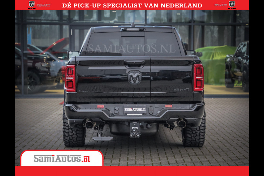 Dodge Ram 1500 Limited Night High Output 540HP 706Nm | Massage + Full Option | De Meest Luxe en Volle Pick-Up in zijn Klasse | Comfortabele Dubbele Cabine met Royale 5 Zitplaatsen | BPM vrij | Nu Leverbaar uit Voorraad | Voorraad Nr 2356 - 0990