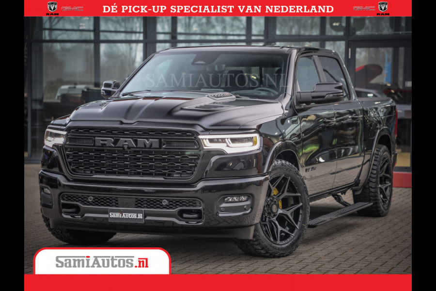 Dodge Ram 1500 Limited Night High Output 540HP 706Nm | Massage + Full Option | De Meest Luxe en Volle Pick-Up in zijn Klasse | Comfortabele Dubbele Cabine met Royale 5 Zitplaatsen | BPM vrij | Nu Leverbaar uit Voorraad | Voorraad Nr 2356 - 0990