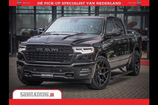 Dodge Ram 1500 Limited Night High Output 540HP 706Nm | Massage + Full Option | De Meest Luxe en Volle Pick-Up in zijn Klasse | Comfortabele Dubbele Cabine met Royale 5 Zitplaatsen | BPM vrij | Nu Leverbaar uit Voorraad | Voorraad Nr 2356 - 0990