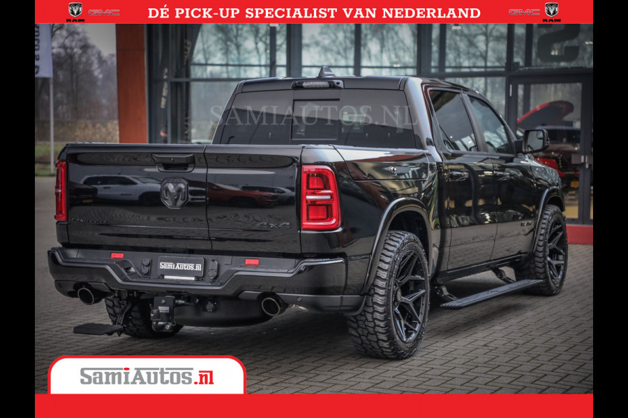Dodge Ram 1500 Limited Night High Output 540HP 706Nm | Massage + Full Option | De Meest Luxe en Volle Pick-Up in zijn Klasse | Comfortabele Dubbele Cabine met Royale 5 Zitplaatsen | BPM vrij | Nu Leverbaar uit Voorraad | Voorraad Nr 2356 - 0990
