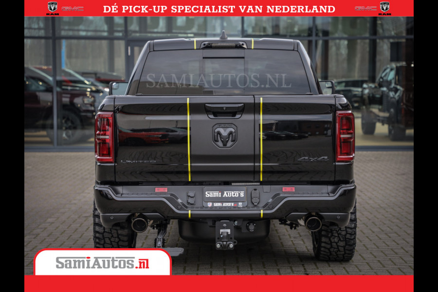 Dodge Ram 1500 Limited Night High Output 540HP 706Nm | Massage + Full Option | De Meest Luxe en Volle Pick-Up in zijn Klasse | Comfortabele Dubbele Cabine met Royale 5 Zitplaatsen | BPM vrij | Nu Leverbaar uit Voorraad | Voorraad Nr 2357 - 5182