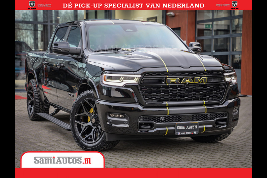 Dodge Ram 1500 Limited Night High Output 540HP 706Nm | Massage + Full Option | De Meest Luxe en Volle Pick-Up in zijn Klasse | Comfortabele Dubbele Cabine met Royale 5 Zitplaatsen | BPM vrij | Nu Leverbaar uit Voorraad | Voorraad Nr 2357 - 5182