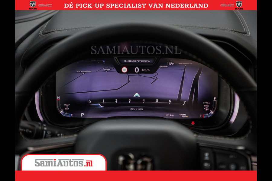 Dodge Ram 1500 Limited Night High Output 540HP 706Nm | Massage + Full Option | De Meest Luxe en Volle Pick-Up in zijn Klasse | Comfortabele Dubbele Cabine met Royale 5 Zitplaatsen | BPM vrij | Nu Leverbaar uit Voorraad | Voorraad Nr 2357 - 5182