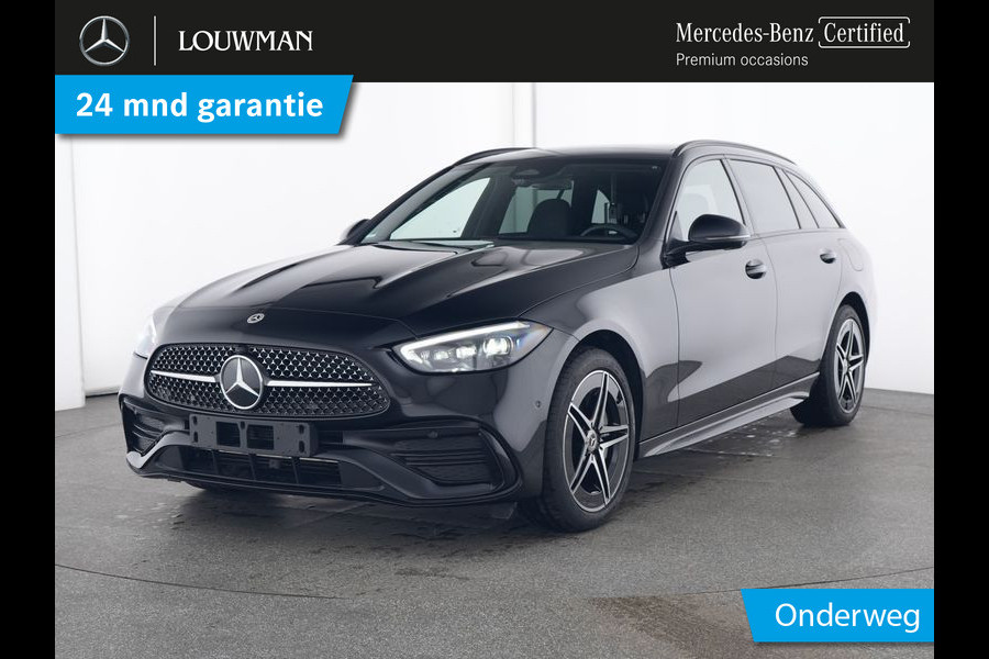 Mercedes-Benz C-Klasse Estate 300 e AMG Plug-In Hybride | Edition AMG-Line | Night Pakket | Trekhaak | Panorama Schuif-Kanteldak | Digital Licht | DC Laden | Stuur en Stoelverwarming | Inclusief 24 maanden MB Certified garantie voor Europa.