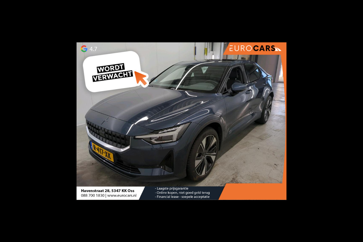 Polestar 2 Long Range Single Motor 78 kWh Climate control Cruise control Panoramadak Parkeersensoren + Camera Voorstoelen verwarmd Apple Carplay/ Android Auto Polestar 2 Long Range Single Motor 78 kWh Climate control Cruise control Panoramadak Parkeersensoren + Camera Voorstoelen verwarmd Apple Carplay/ Android Auto
