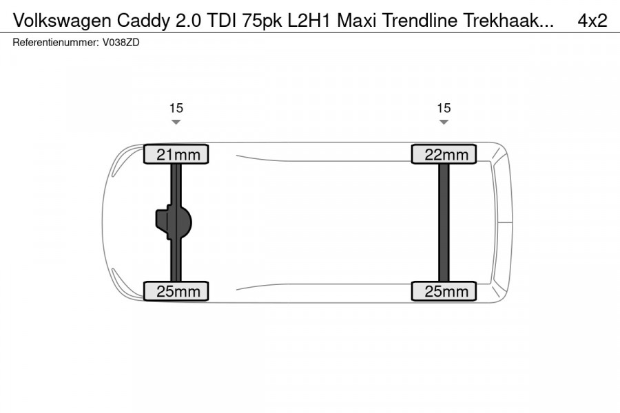 Volkswagen Caddy 2.0 TDI 75pk L2H1 Maxi Trendline Trekhaak Airco Parkeersensoren