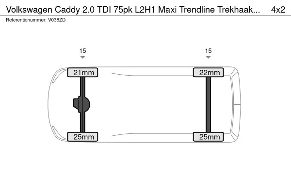 Volkswagen Caddy 2.0 TDI 75pk L2H1 Maxi Trendline Trekhaak Airco Parkeersensoren
