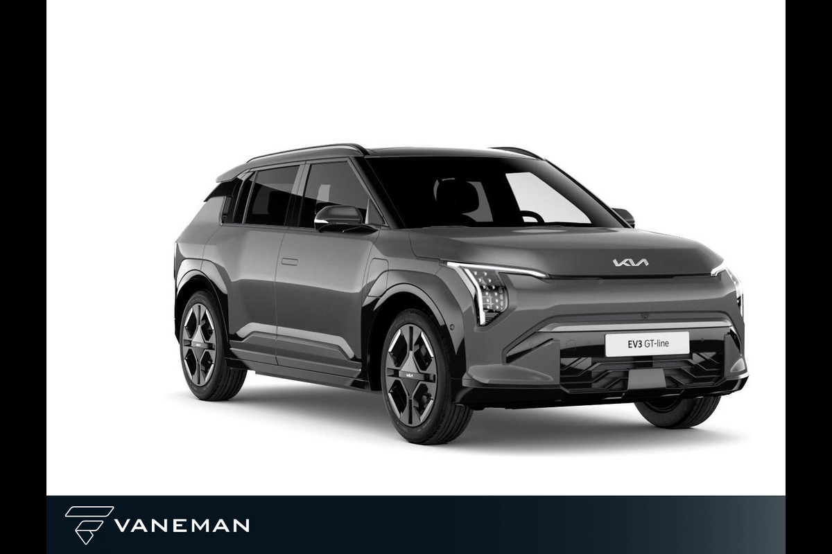 Kia EV3 GT-PlusLine 81.4 kWh | Elektrisch glazen schuif-/kanteldak | Lichtmetalen velgen 5-spaaks 19" Kia EV3 GT-PlusLine 81.4 kWh | Elektrisch glazen schuif-/kanteldak | Lichtmetalen velgen 5-spaaks 19"