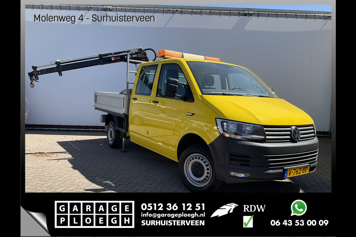 Volkswagen Transporter 2.0 TDI HIAB kraan Kastinrichting Trekhaak Laadkraan Airco Cruise Comfortline DC L2H1 Lang Volkswagen Transporter 2.0 TDI HIAB kraan Kastinrichting Trekhaak Laadkraan Airco Cruise Comfortline DC L2H1 Lang