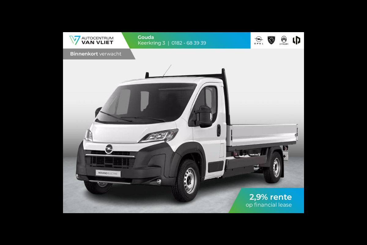 Opel Movano Electric 4.25t L3 Zwaar 110 kWh | Open laadbak | 420km WLTP actieradius | 2,9% rente! Opel Movano Electric 4.25t L3 Zwaar 110 kWh | Open laadbak | 420km WLTP actieradius | 2,9% rente!