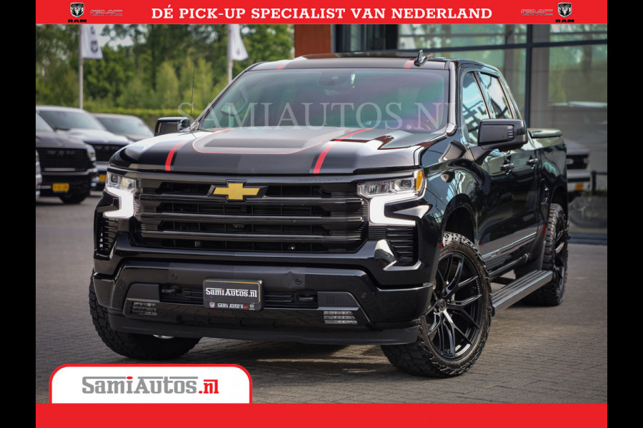 Chevrolet Silverado | Bruut | Black Ops | All-in Black | Special Wheels | Garantie tot 20-11-2026 of 200000 km | Comfortabele Dubbele Cabine met Royale 5 Zitplaatsen | De Meest Luxe en Volle Pick-Up in zijn Klasse |