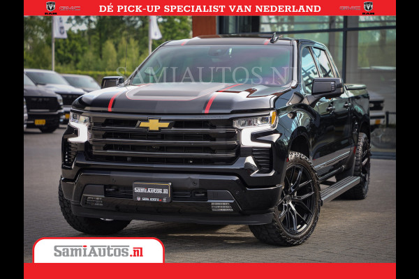 Chevrolet Silverado | Bruut | Black Ops | All-in Black | Special Wheels | Garantie tot 20-11-2026 of 200000 km | Comfortabele Dubbele Cabine met Royale 5 Zitplaatsen | De Meest Luxe en Volle Pick-Up in zijn Klasse |