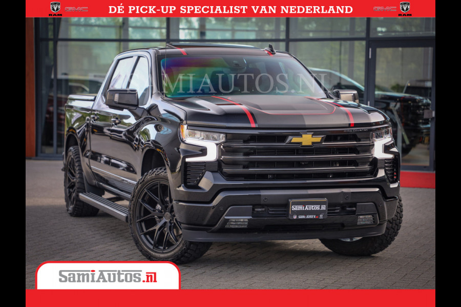 Chevrolet Silverado | Bruut | Black Ops | All-in Black | Special Wheels | Garantie tot 20-11-2026 of 200000 km | Comfortabele Dubbele Cabine met Royale 5 Zitplaatsen | De Meest Luxe en Volle Pick-Up in zijn Klasse |