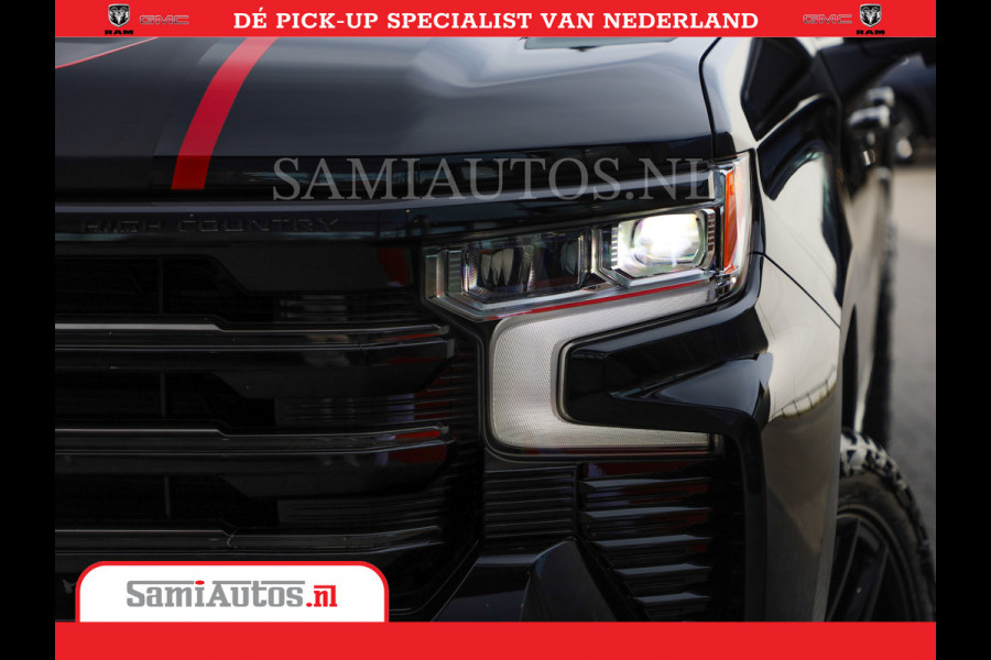 Chevrolet Silverado | Bruut | Black Ops | All-in Black | Special Wheels | Garantie tot 20-11-2026 of 200000 km | Comfortabele Dubbele Cabine met Royale 5 Zitplaatsen | De Meest Luxe en Volle Pick-Up in zijn Klasse |