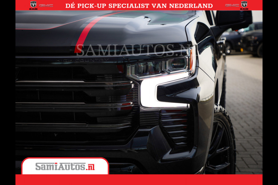 Chevrolet Silverado | Bruut | Black Ops | All-in Black | Special Wheels | Garantie tot 20-11-2026 of 200000 km | Comfortabele Dubbele Cabine met Royale 5 Zitplaatsen | De Meest Luxe en Volle Pick-Up in zijn Klasse |