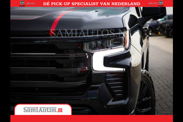 Chevrolet Silverado | Bruut | Black Ops | All-in Black | Special Wheels | Garantie tot 20-11-2026 of 200000 km | Comfortabele Dubbele Cabine met Royale 5 Zitplaatsen | De Meest Luxe en Volle Pick-Up in zijn Klasse |