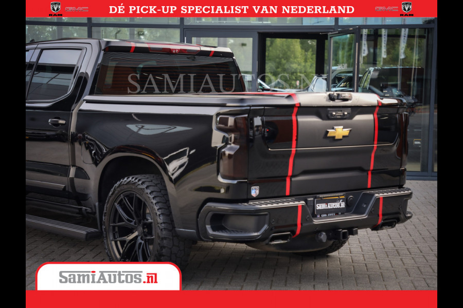 Chevrolet Silverado | Bruut | Black Ops | All-in Black | Special Wheels | Garantie tot 20-11-2026 of 200000 km | Comfortabele Dubbele Cabine met Royale 5 Zitplaatsen | De Meest Luxe en Volle Pick-Up in zijn Klasse |