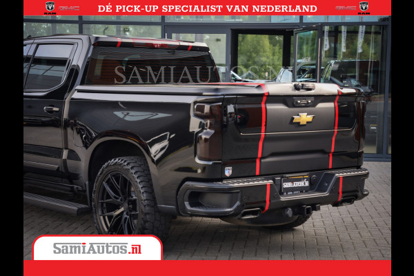 Chevrolet Silverado | Bruut | Black Ops | All-in Black | Special Wheels | Garantie tot 20-11-2026 of 200000 km | Comfortabele Dubbele Cabine met Royale 5 Zitplaatsen | De Meest Luxe en Volle Pick-Up in zijn Klasse |
