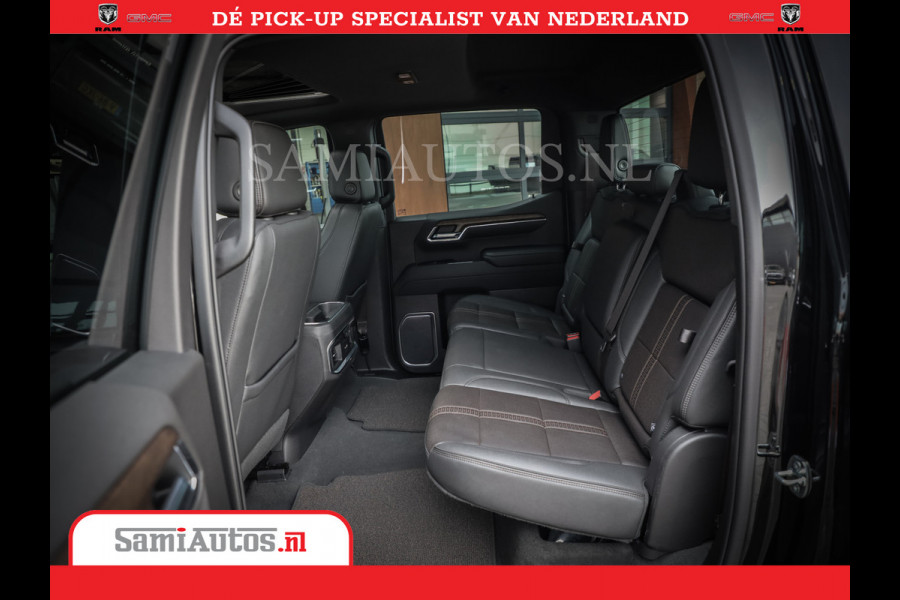Chevrolet Silverado | Bruut | Black Ops | All-in Black | Special Wheels | Garantie tot 20-11-2026 of 200000 km | Comfortabele Dubbele Cabine met Royale 5 Zitplaatsen | De Meest Luxe en Volle Pick-Up in zijn Klasse |