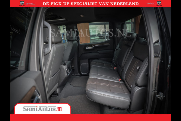 Chevrolet Silverado | Bruut | Black Ops | All-in Black | Special Wheels | Garantie tot 20-11-2026 of 200000 km | Comfortabele Dubbele Cabine met Royale 5 Zitplaatsen | De Meest Luxe en Volle Pick-Up in zijn Klasse |