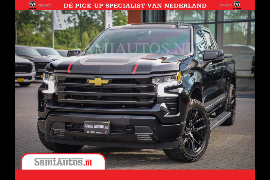 Chevrolet Silverado | Bruut | Black Ops | All-in Black | Special Wheels | Garantie tot 20-11-2026 of 200000 km | Comfortabele Dubbele Cabine met Royale 5 Zitplaatsen | De Meest Luxe en Volle Pick-Up in zijn Klasse |