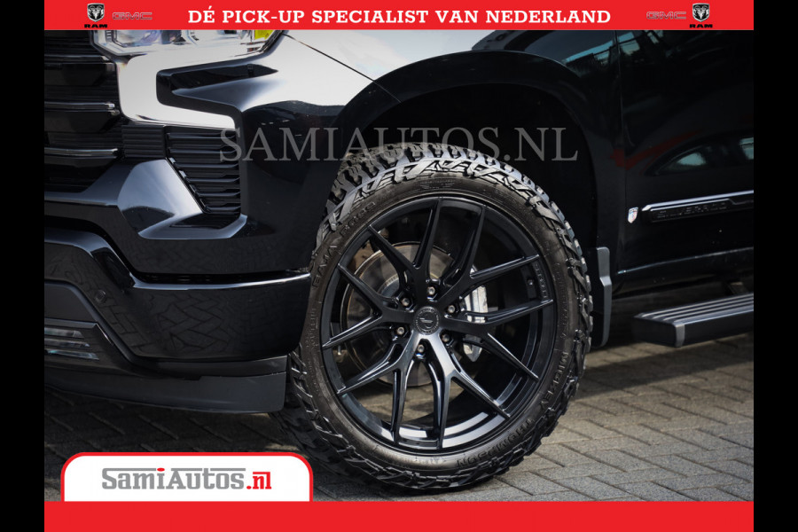 Chevrolet Silverado | Bruut | Black Ops | All-in Black | Special Wheels | Garantie tot 20-11-2026 of 200000 km | Comfortabele Dubbele Cabine met Royale 5 Zitplaatsen | De Meest Luxe en Volle Pick-Up in zijn Klasse |