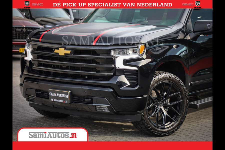 Chevrolet Silverado | Bruut | Black Ops | All-in Black | Special Wheels | Garantie tot 20-11-2026 of 200000 km | Comfortabele Dubbele Cabine met Royale 5 Zitplaatsen | De Meest Luxe en Volle Pick-Up in zijn Klasse |