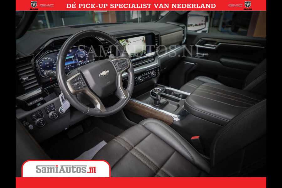 Chevrolet Silverado | Bruut | Black Ops | All-in Black | Special Wheels | Garantie tot 20-11-2026 of 200000 km | Comfortabele Dubbele Cabine met Royale 5 Zitplaatsen | De Meest Luxe en Volle Pick-Up in zijn Klasse |