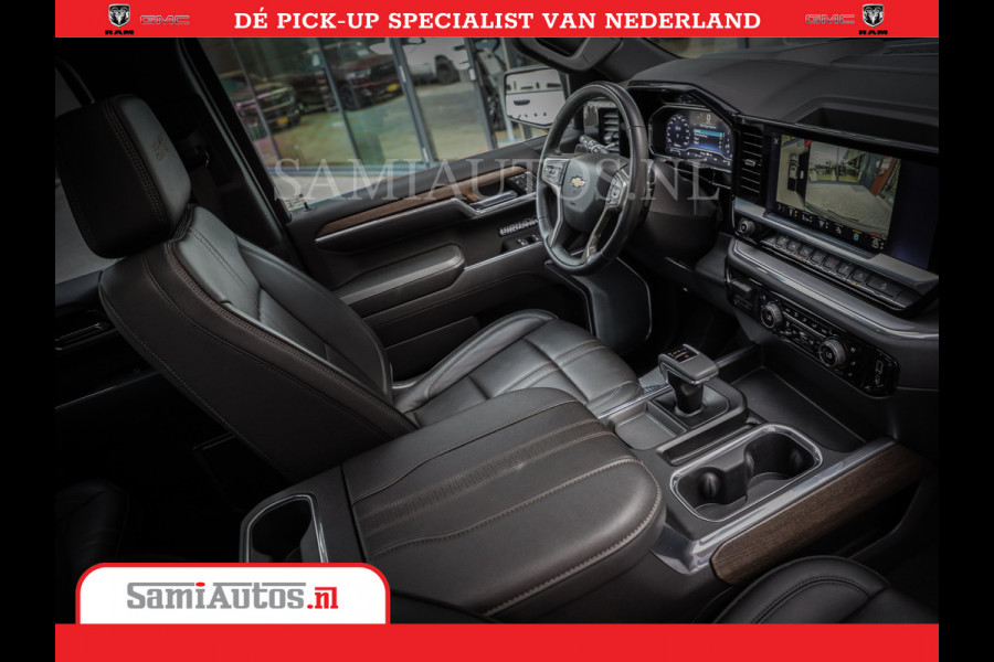 Chevrolet Silverado | Bruut | Black Ops | All-in Black | Special Wheels | Garantie tot 20-11-2026 of 200000 km | Comfortabele Dubbele Cabine met Royale 5 Zitplaatsen | De Meest Luxe en Volle Pick-Up in zijn Klasse |