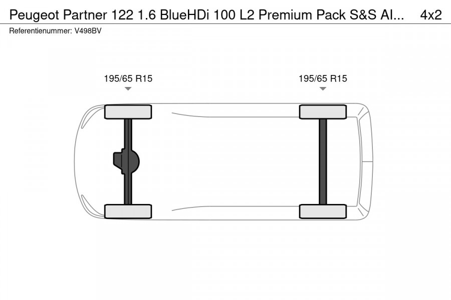 Peugeot Partner 122 1.6 BlueHDi 100 L2 Premium Pack S&S AIRCO NAVI PDC CRUISE CONTROL