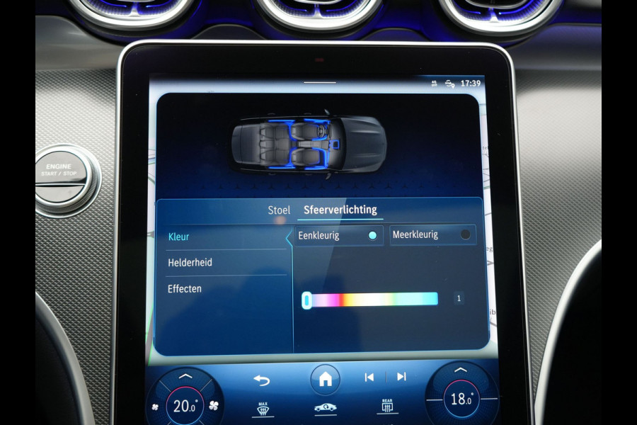 Mercedes-Benz C-Klasse Estate 300 e AMG Line Plug in Hybrid Selenite Magno PHEV | Panodak | Trekhaak af Fabriek | Adaptive Cruise | Elektrische Stoelen met  Memory | Carplay | Sfeerverlichting | MBUX | Navigatie | 360 Camera | DAB | Virtual |