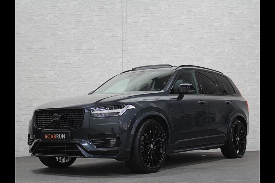 Volvo XC90 455pk T8 AWD R-Design Long Range | Ultimate Dark | Luchtvering | 360 Camera | Bowers & Wilkins | Panorama | Pilot-Assist | ACC | Stoel Massage & Ventilatie | Dubbel glas | Head-Up | Memory | Trekhaak | Sportstoelen | Keyless-Entry | Stuurwiel Verwarmd |