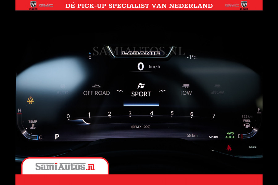 Dodge Ram Laramie Night | Face Lift | 420Pk 636 Nn | Extra Groot Scherm + Passagiers Scherm | Comfortabele Dubbele Cabine met Royale 5 Zitplaatsen | Nu Leverbaar uit Voorraad | Voorraad Nr 2223 - 5047