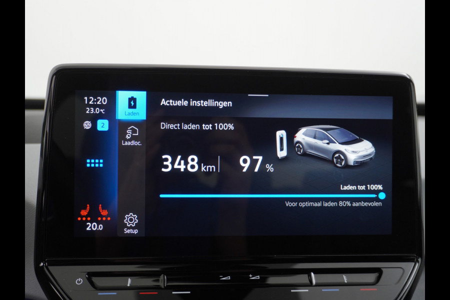 Volkswagen ID.3 58kWh 204PK Navi-Pro Adap.Cruise Lmv 18" Camera Apple Carplay Android Auto Stoel-Stuurverwarming Cruise Control Pdc Dab Keyless  DAB+ Bluetooth Regensensor Rijstrooksensor Verkeersbord detectie €41.600,- Nieuw! Grootste accu